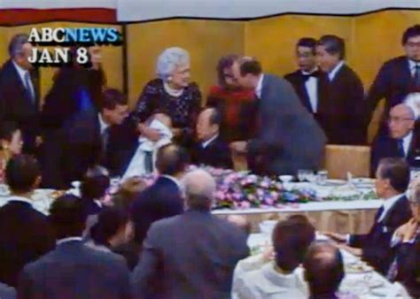 george bush vomits on japanese prime minister